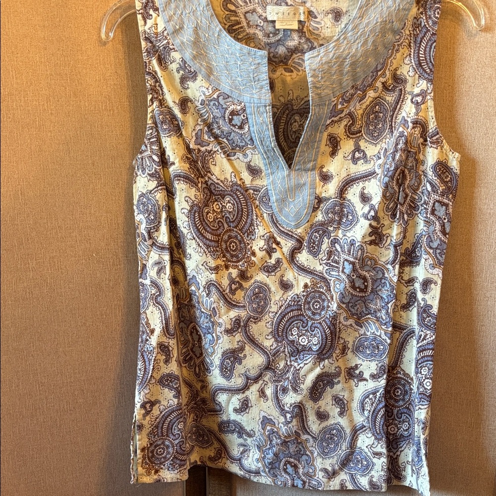 FINAL MARKDOWN Tweeds Paisley Sleeveless Blouse - large